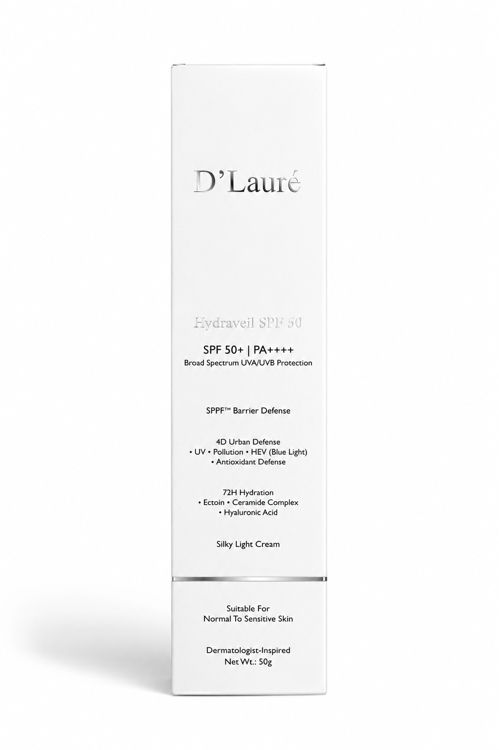D'Lauré Hydraveil SPF 50 PA++++ | Broad Spectrum Hydrating Sunscreen